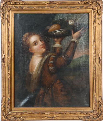 18th Century Old Master of Maiden, Oil on Canvas