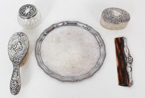 Assorted Silver & Silver Plated Articles, 5 Pcs