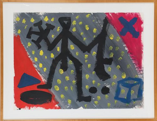 A.R. Penck (1939-2017) German, Gouache/Paper