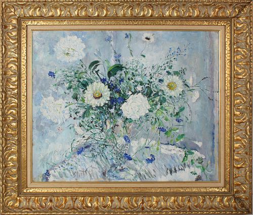 Signed Post Impressionist Still Life of Flowers