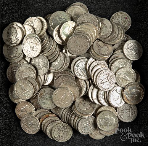 Group of silver quarters