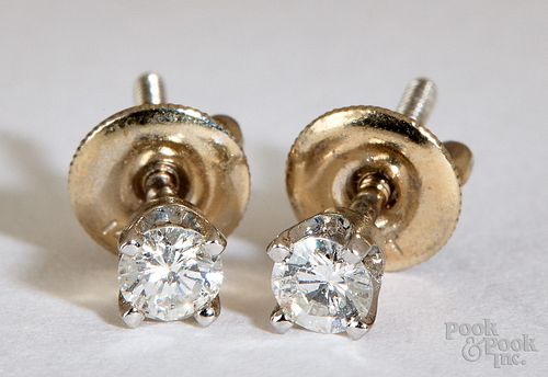 14K gold diamond stud earrings