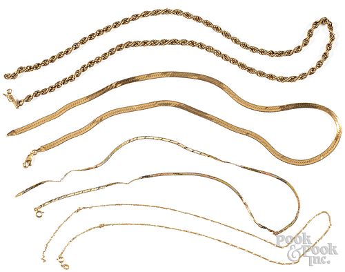 Group of 14K gold necklaces