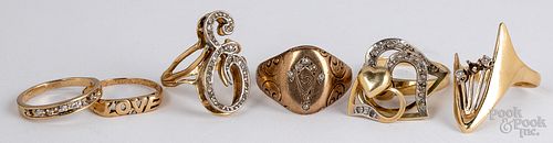 14K gold and diamond rings