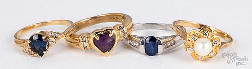 14K gold and stone rings