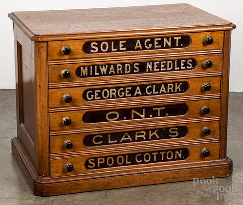Clark's Victorian walnut spool cabinet, 19th c.