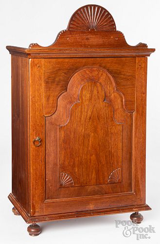William and Mary walnut spice cabinet, mid 18th c.
