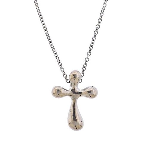 Tiffany &amp; Co Peretti Silver Cross Pendant Necklace