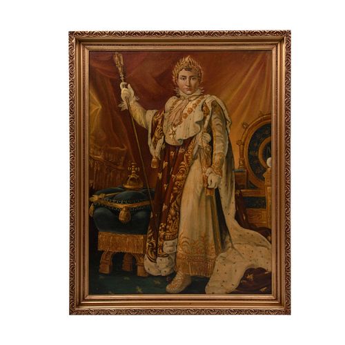FRANCOIS GERARD (Roma, Italia 1770 - París, Francia 1837) NAPOLEÓN I REPRODUCCIÓN. Sin firma. Óleo sobre tela. 120 x 90 cm...