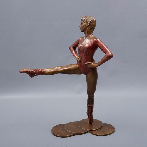 F. CAMACHO. Bailarina. Firmado. Escultura en bronce patinado 39 /56. 49 cm de altura.