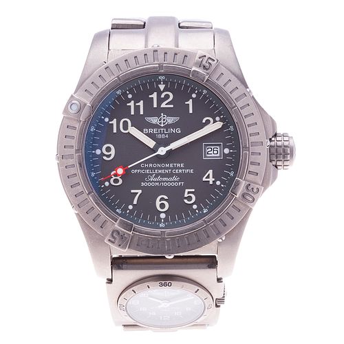Reloj Breitling Avenger Seawolf. Movimiento automático. Caja circular en titanio de 43 mm. Carátula color gris con índices de...