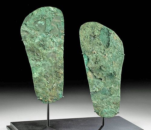 Moche Copper Burial Sandals (Large Pair)