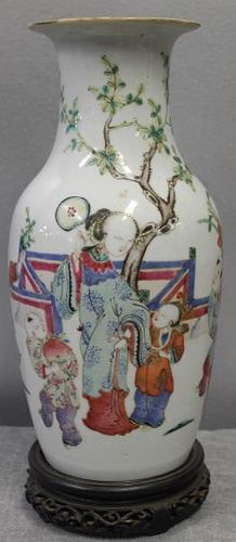 Antique Enamel Decorated Chinese Porcelain Vase .