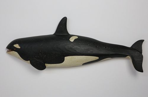 Clark Voorhees Jr. Carved Wood Killer Whale