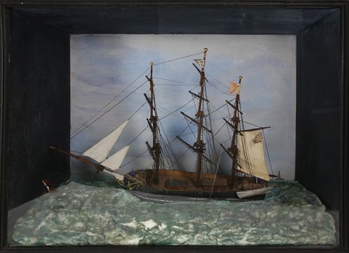 Shadowbox Model of the British Merchant Ship "Gordon", late 19th Century