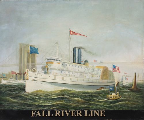 Fall River Line Oil on Canvas, Operating from 1847 to 1937