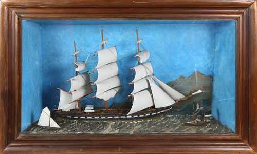 Large British Ship Diorama of the "Maggie"