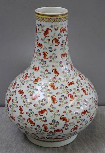 Antique Chinese Famille Rose Glazed Vase