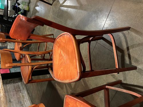 8 CHERRY COLORED BAR STOOLS