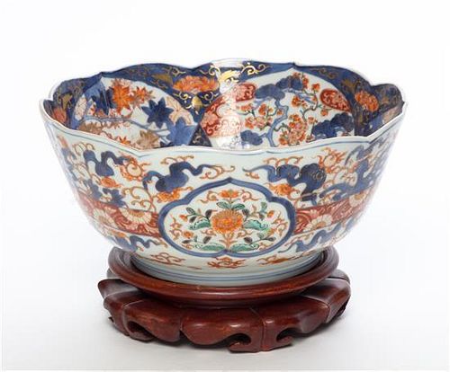 * A Japanese Porcelain Center Bowl Diameter of bowl 10 7/8 inches.