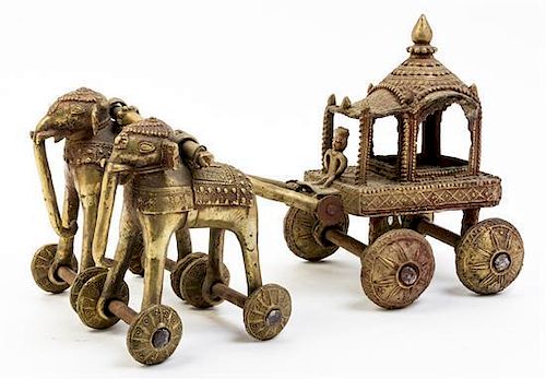 * An Indian Brass Model of a Coach Length 15 inches.