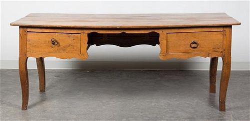 A Writing Table Height 28 1/2 x width 71 1/2 x depth 27 inches.