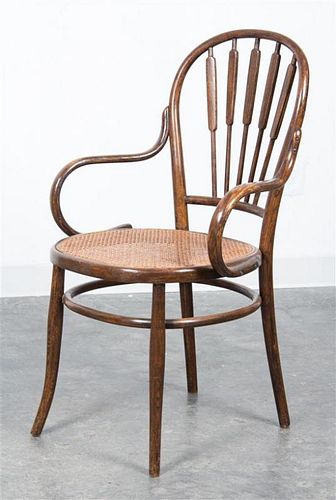 A Bentwood Open Armchair Height 36 x width 22 1/2 x depth 22 inches.