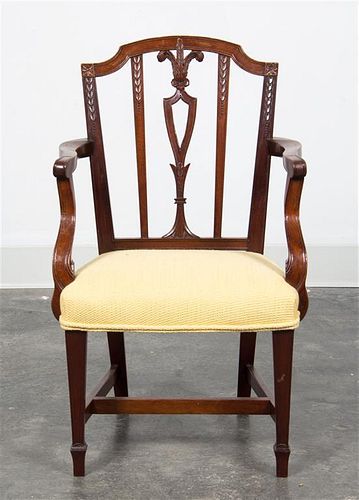 * A Mahogany Child's Open Armchair Height 26 3/4 inches.