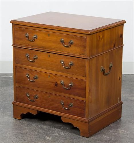 An American Pine Chest of Drawers Height 24 1/4 x width 21 3/4 x depth 15 3/4 inches.
