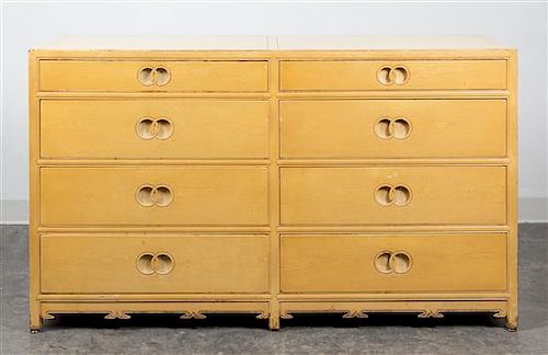 Two Chests of Drawers, Michael Taylor for Baker Furniture Height of larger 32 3/8 x width 56 x depth 19 inches.