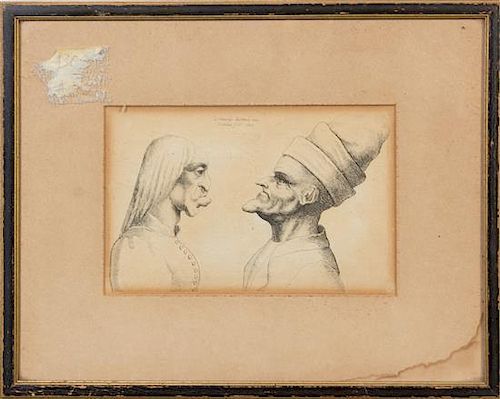 * Wenceslaus Hollar, After Leonardo da Vinci, (Czechoslovakian, 1607-1677), Two Grotesque Heads