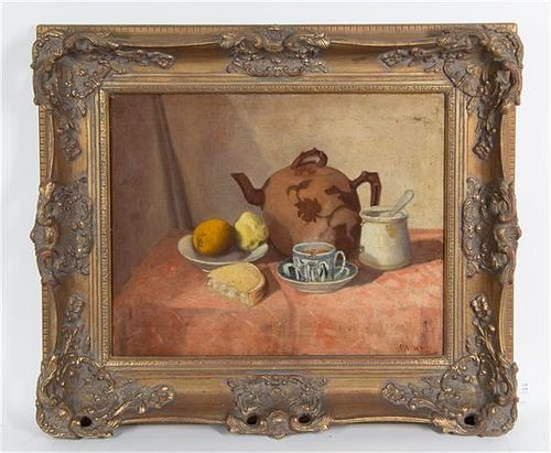 * Artist Unknown, (20th Century), Still Life with Lemons and Porcelain