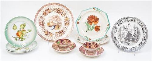 A Collection of Porcelain Table Articles Diameter of widest 10 1/2 inches.