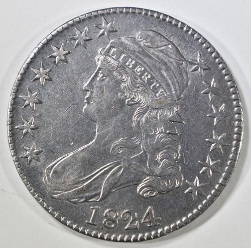 1824 BUST HALF DOLLAR  AU/BU