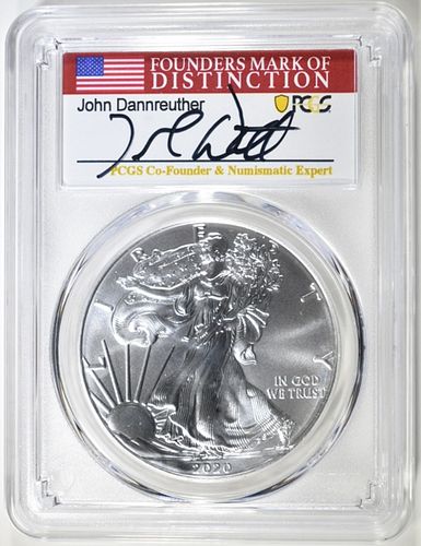 2020-(S)  SILVER EAGLE  PCGS MS-70 EMERG ISSUE