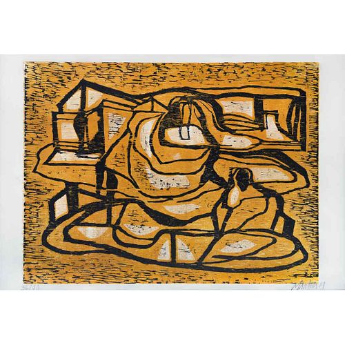 GABRIEL MACOTELA, Sin título, Firmada Xilografía 36 / 40, 35 x 50 cm
