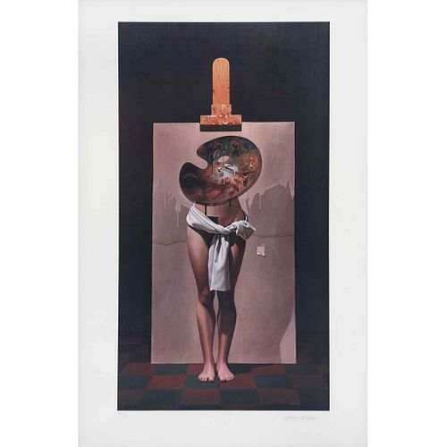 SANTIAGO CARBONELL, Estudio del pintor, Firmada Litografía offset 188 / 250, 56.5 x 34.5 cm