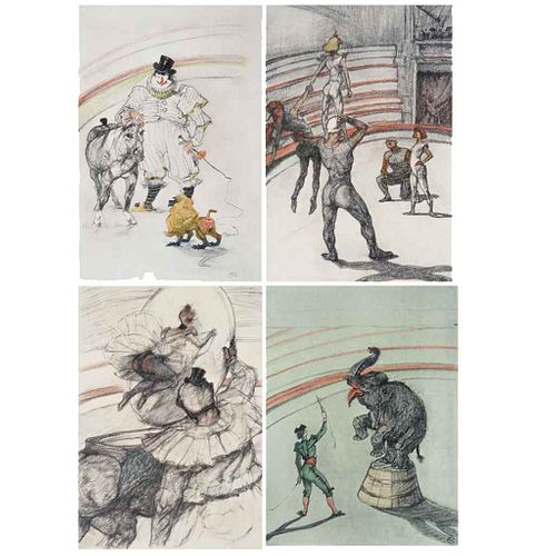 HENRI DE TOULOUSE-LAUTREC , Varios títulos, de la serie El Circo, Firmadas con monograma, Litografías S/N, 30 x 20 cm c/u
