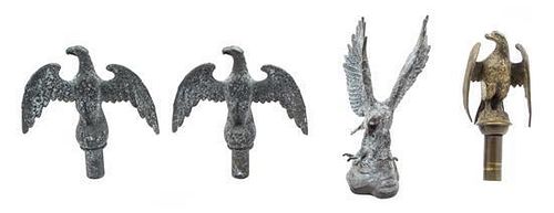Three Eagle Form Finials Height of tallest 9 inches.