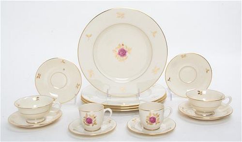 A Lenox Partial Dinner Service Diameter of dinner plate 10 1/4 inches.