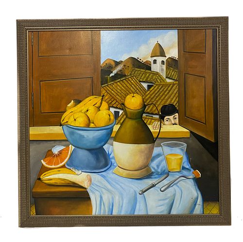 After Botero, Still Life in Front of Window, O/C