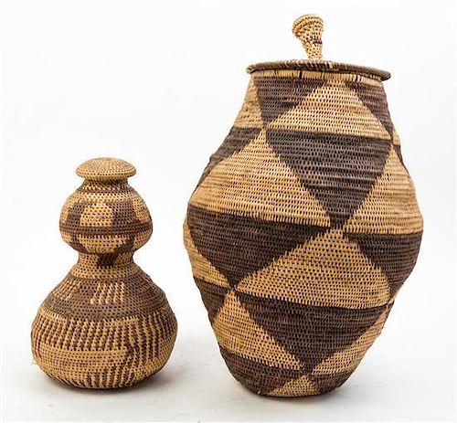* Two Zulu Baskets Height of taller 18 inches.