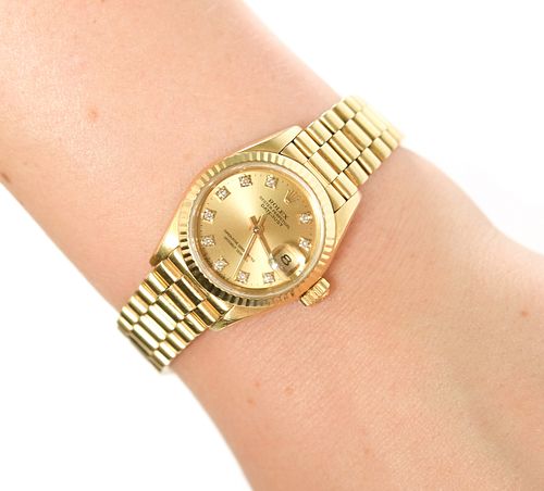 Rolex 18k YG Presidential Diamond Ladies Watch