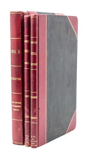 A Group of 3 Leather Bound Ledger Books