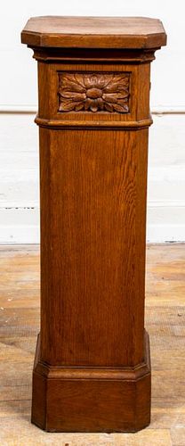 Neoclassical Style Carved Oak Pedestal