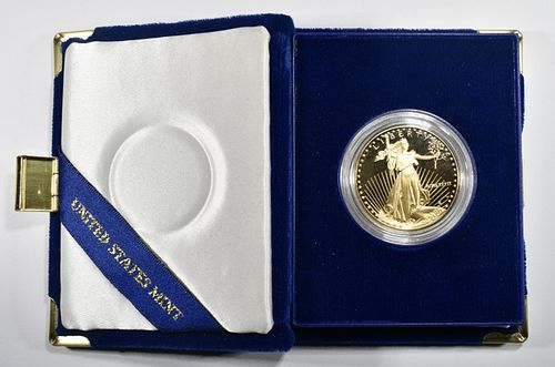 1989-W 1OZ GOLD PROOF $50 AMERICAN EAGLE BOX/COA