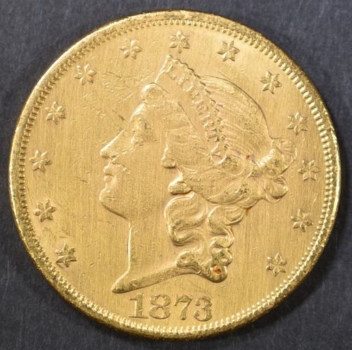 1873 $20 GOLD LIBERTY AU
