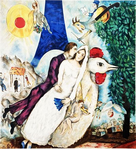 Marc Chagall (After)- Maries de la Tour Eiffel (1938)