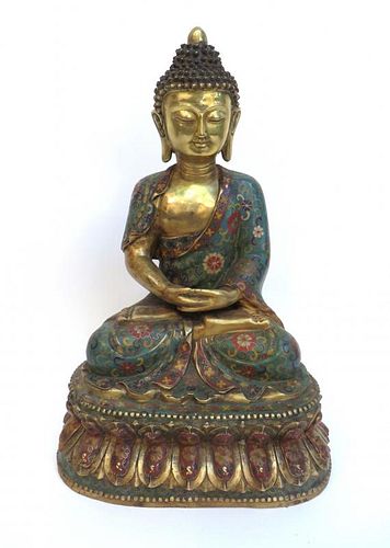 Antique Gold Gilt Cloisonne Buddha
