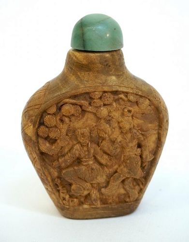 Qing Carved Wood Snuff Bottle